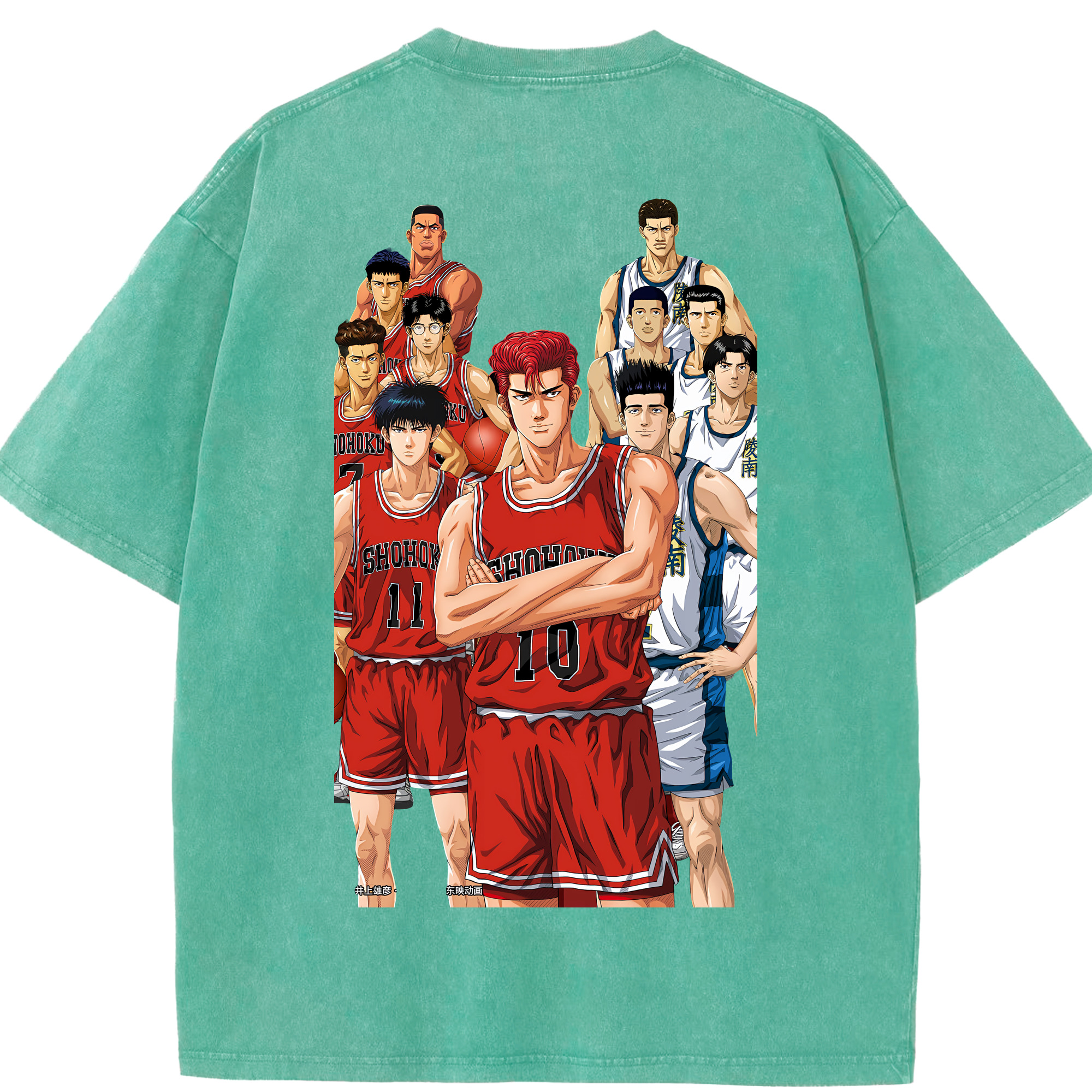 （画像用） SLAM DUNK／スラムダンク 綿100% ヴィンテージ風 半袖Tシャツ（背面プリント）
